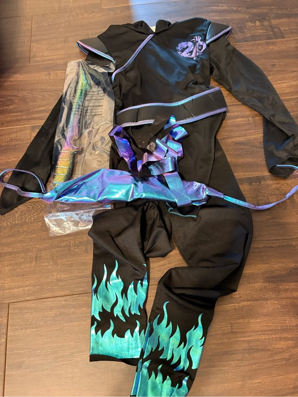 California Costumes Child Black and Purple Ninja Costume 10-12